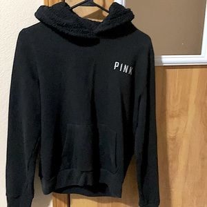 PINK hoodie with sherpa hood